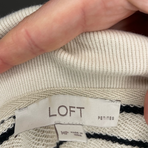 Quarter Zip Striped Cotton Jacket - Picture 4 of 5